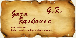 Gaja Rašković vizit kartica
